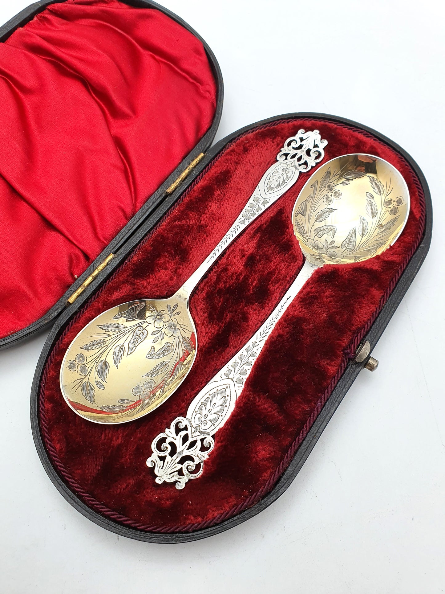 Lovely Victorian Cased Pair of Jam Spoons – circa 1890