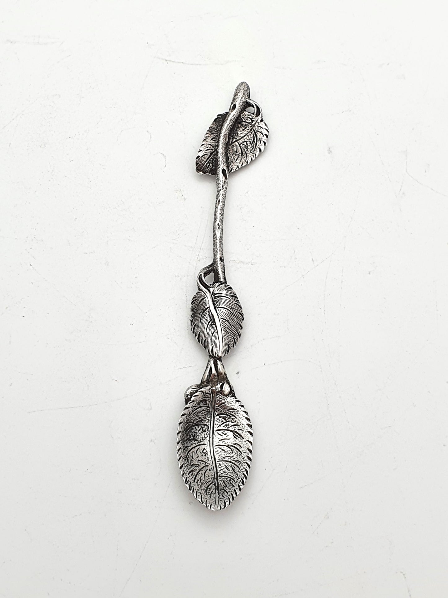 Unusual William IV Antique Leaf Shaped Solid Silver Spoon - 1835