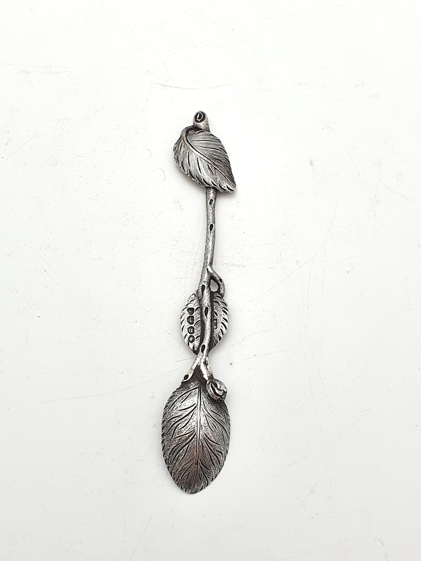 Unusual William IV Antique Leaf Shaped Solid Silver Spoon - 1835