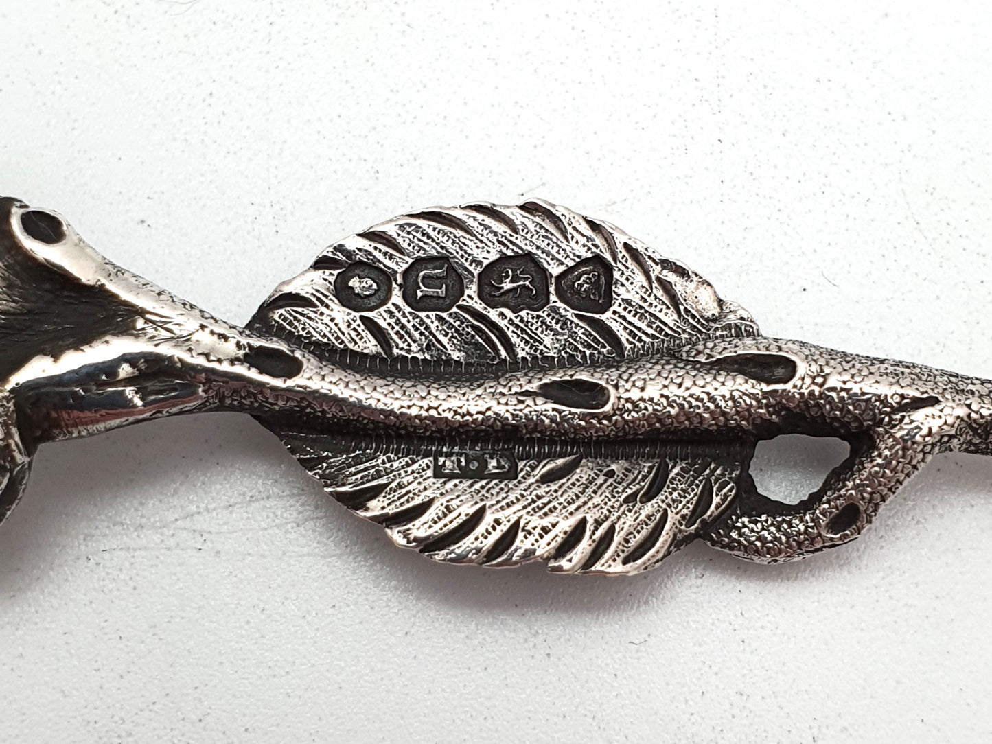 Unusual William IV Antique Leaf Shaped Solid Silver Spoon - 1835