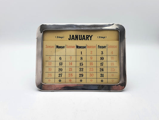 Nice Silver Framed Calendar - 1916