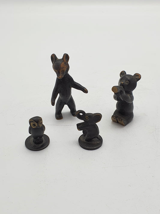Nice Set of 4 Vintage Metal Austrian Animal Figurines – circa 1960