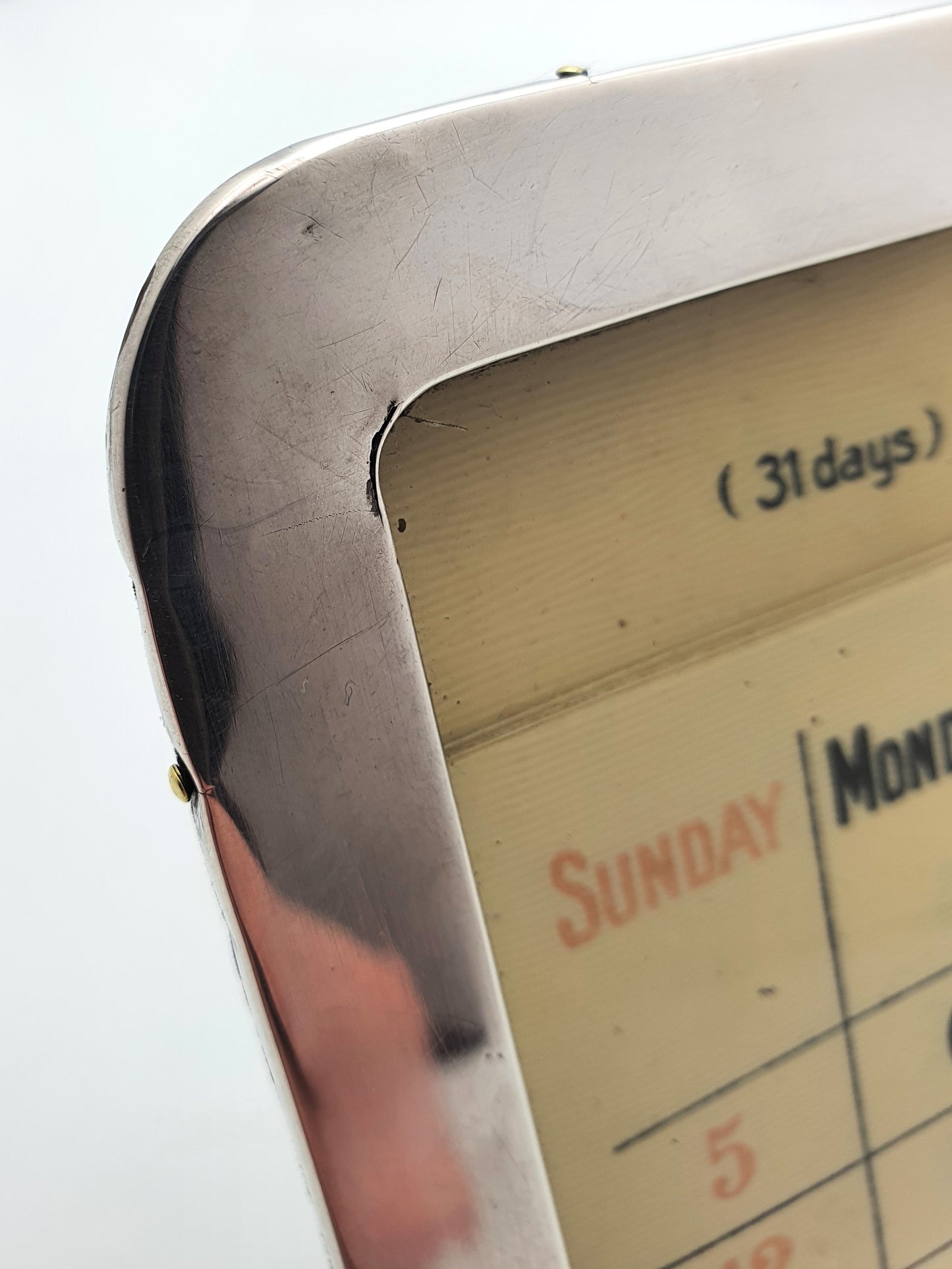 Nice Silver Framed Calendar - 1916