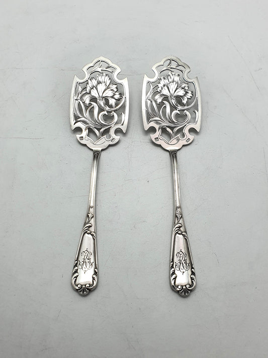 Nice Continental Pair of Solid Silver Servers – circa 1900
