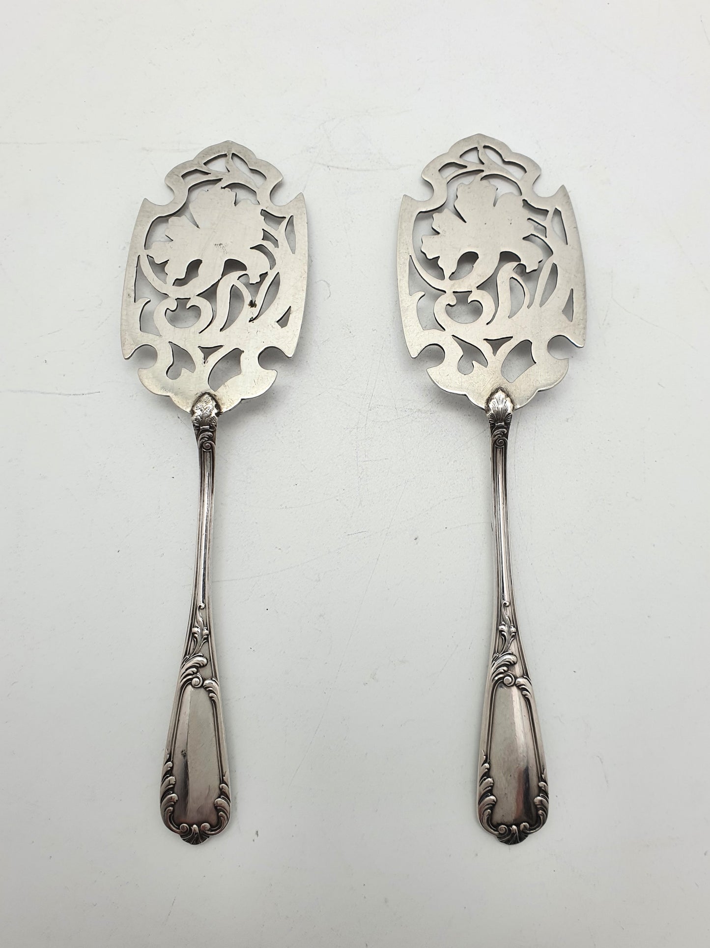 Nice Continental Pair of Solid Silver Servers – circa 1900