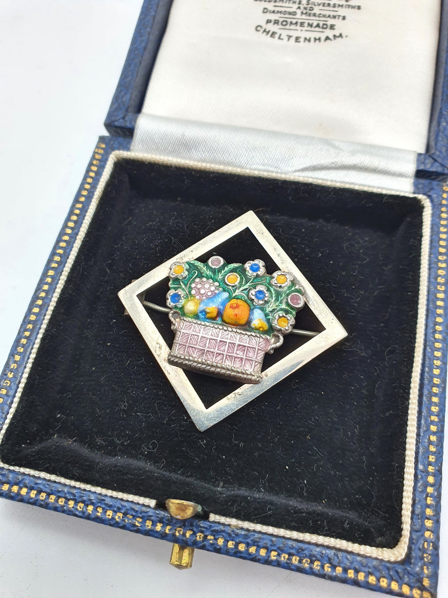 Pretty Antique Silver and Enamel Brooch – circa 1920