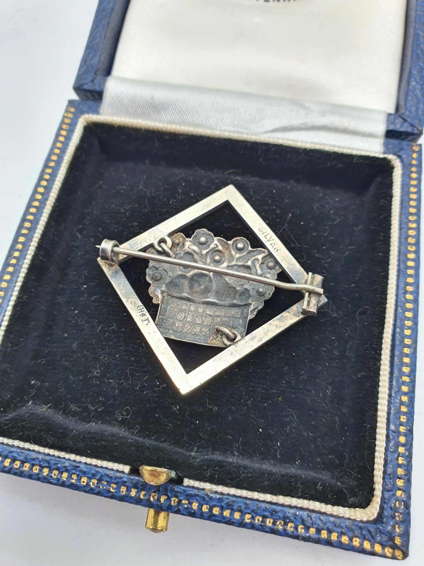 Pretty Antique Silver and Enamel Brooch – circa 1920