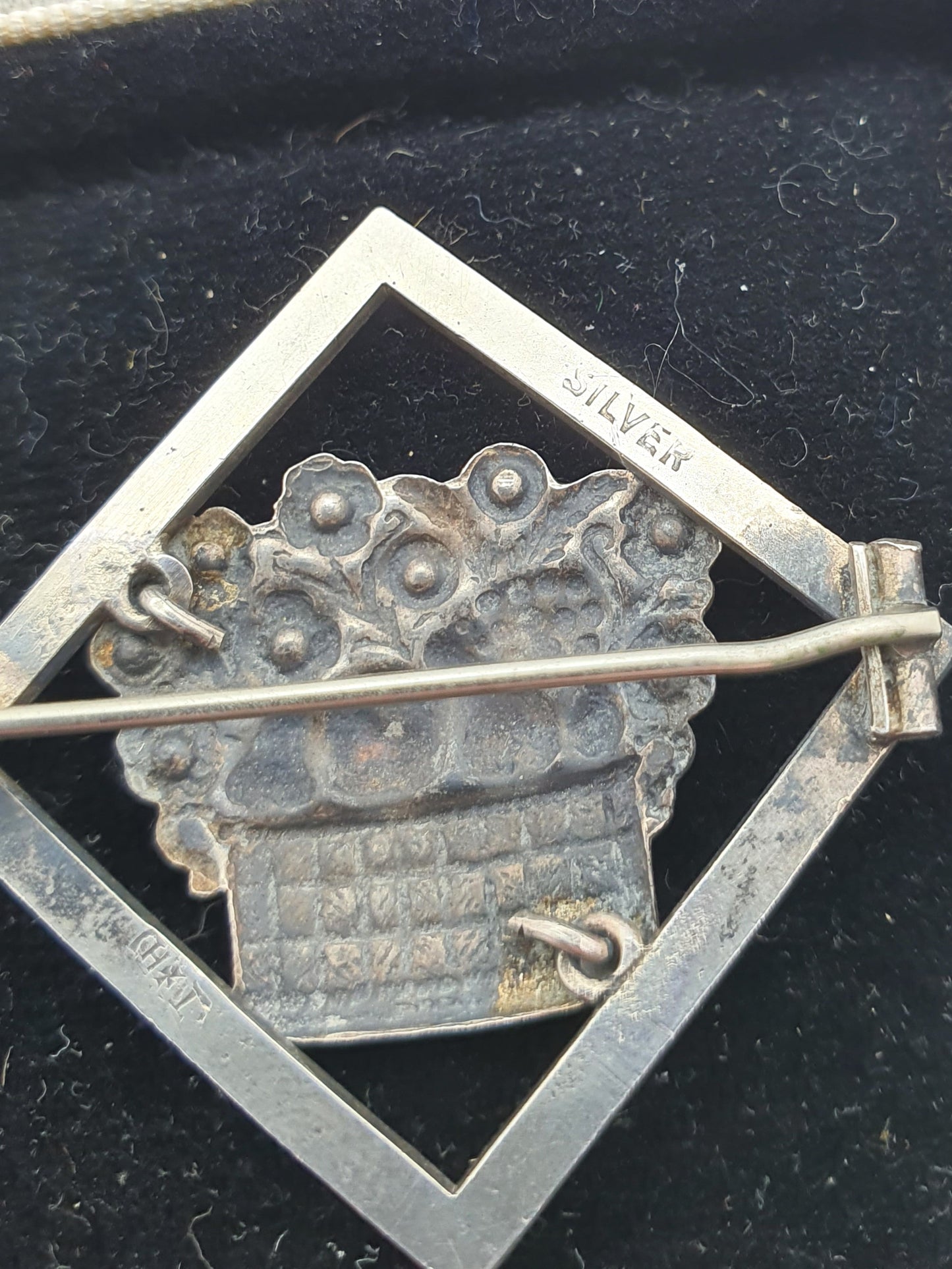 Pretty Antique Silver and Enamel Brooch – circa 1920