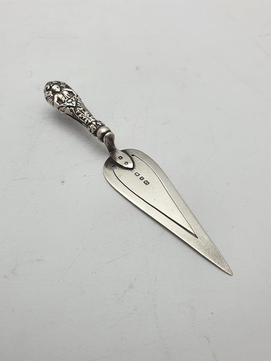 Pretty Victorian Solid Silver Bookmark - 1897