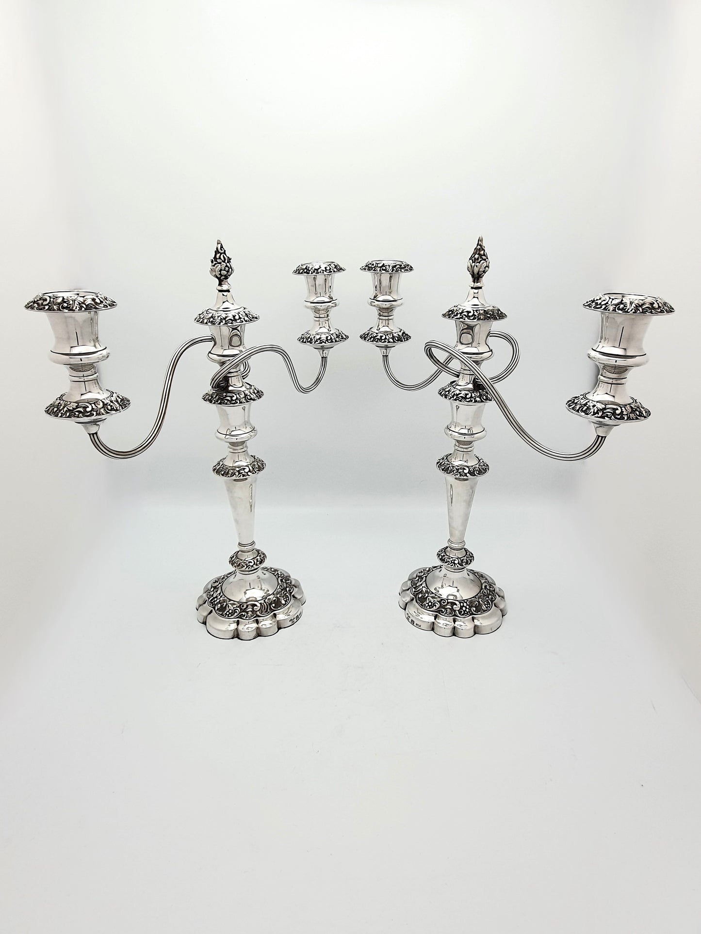 Splendid Pair of Large Silver-Plated Candelabras - circa 1920