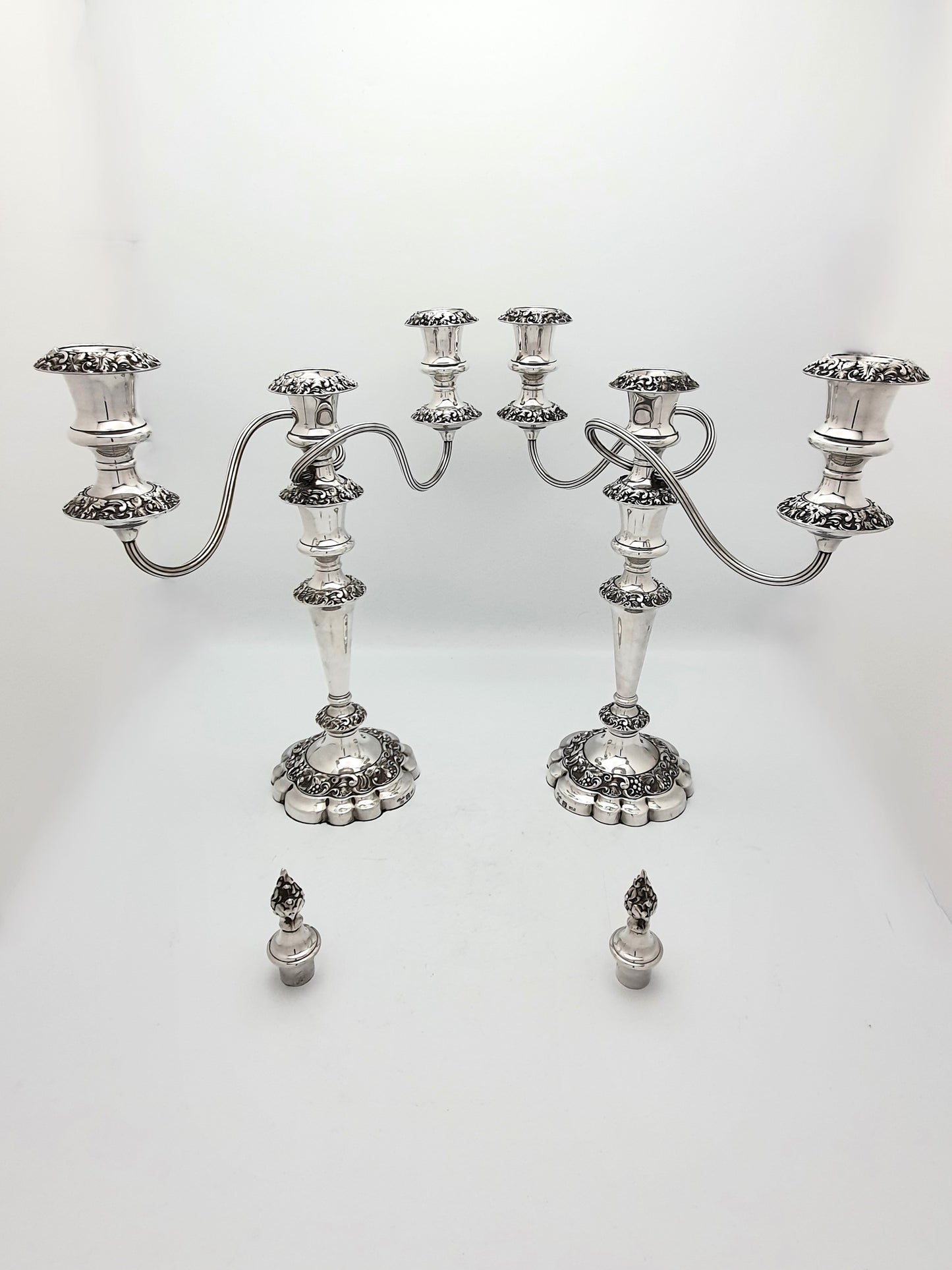 Splendid Pair of Large Silver-Plated Candelabras - circa 1920
