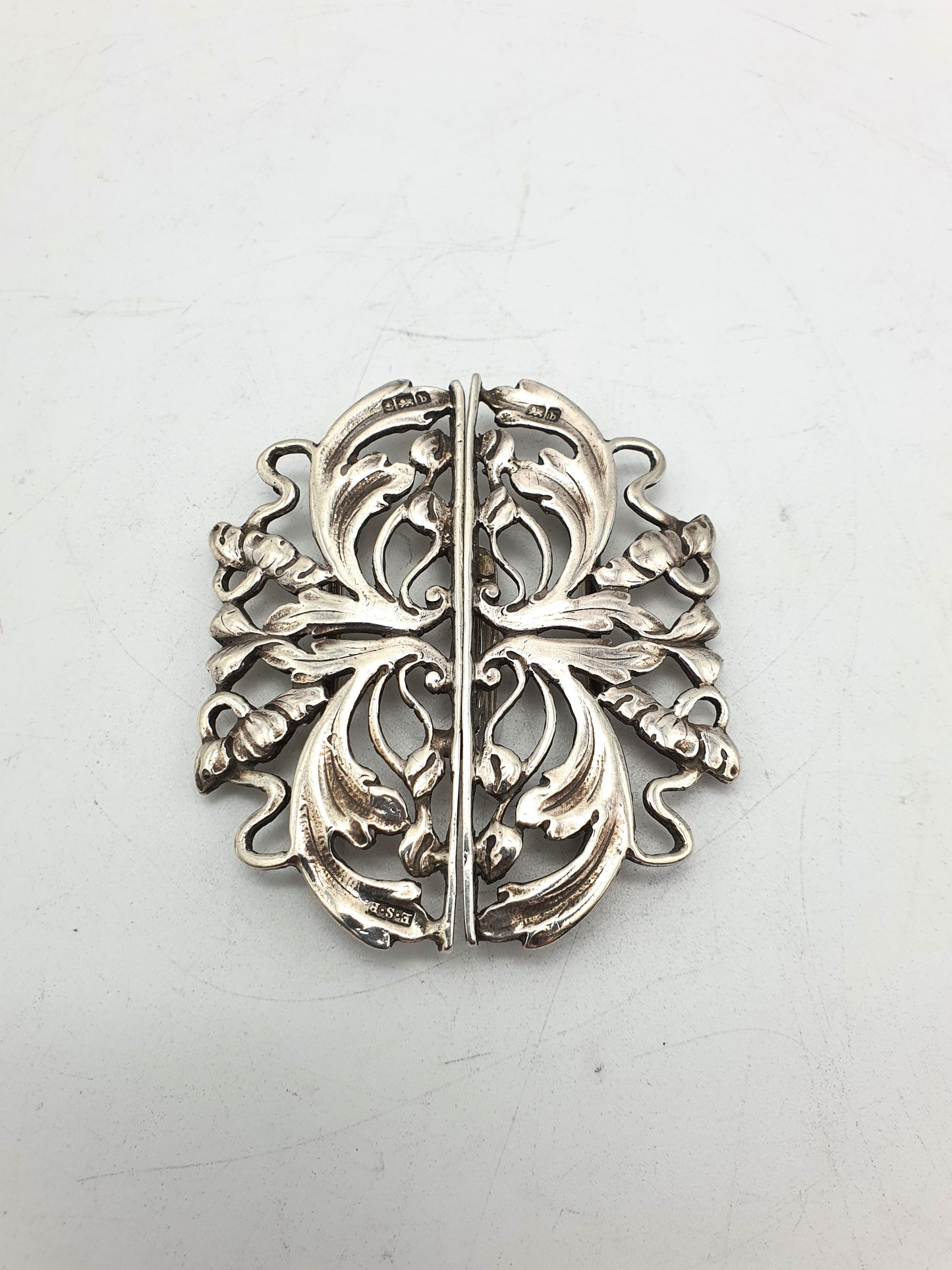 Fabulous Solid Silver Art Nouveau Nurses Belt Buckle - 1901