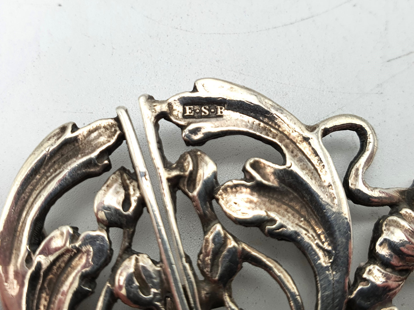 Fabulous Solid Silver Art Nouveau Nurses Belt Buckle - 1901