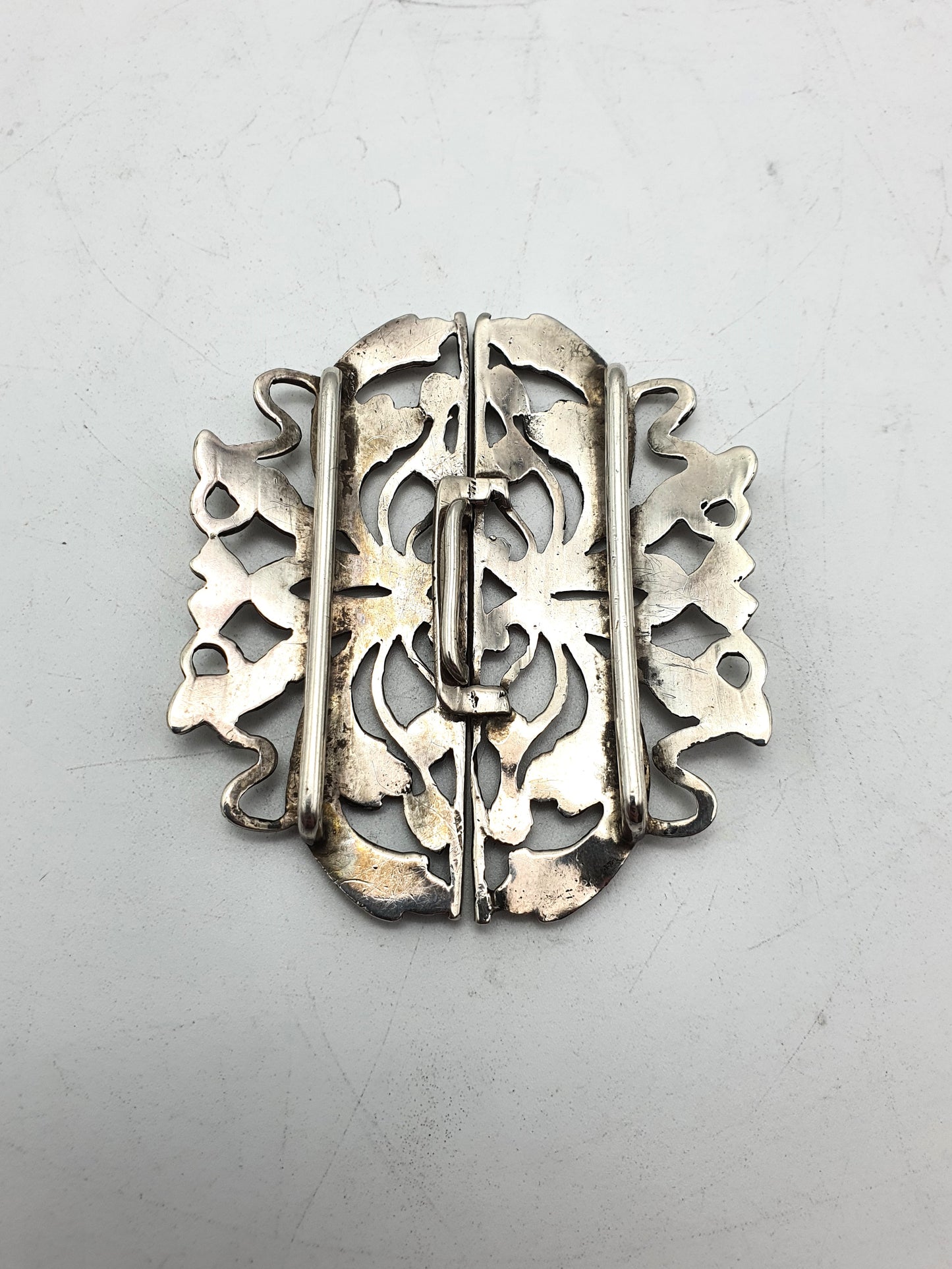 Fabulous Solid Silver Art Nouveau Nurses Belt Buckle - 1901