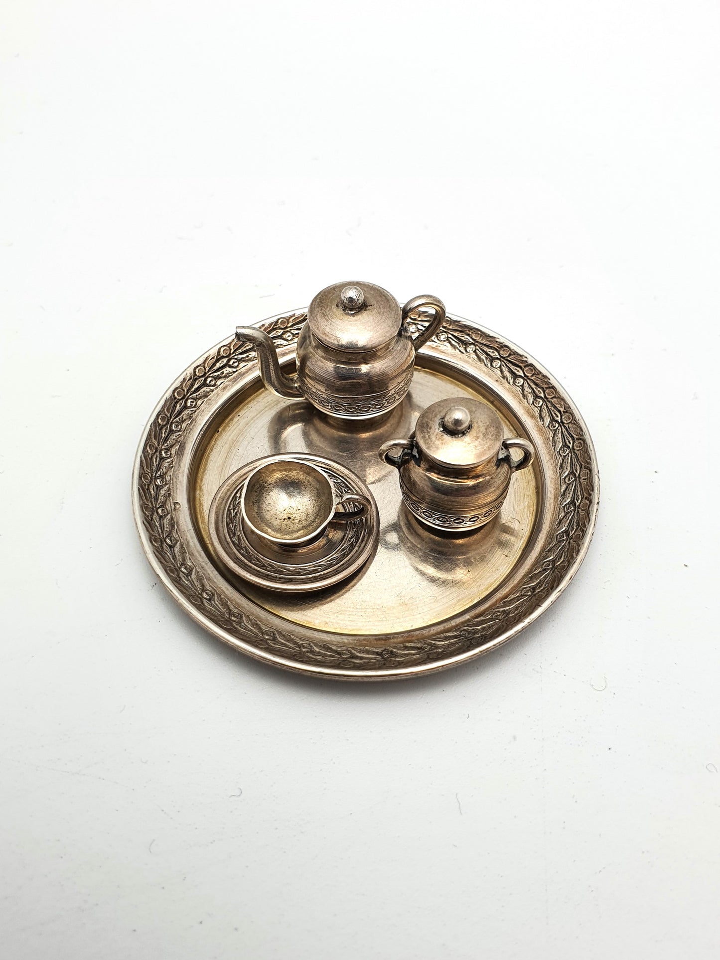 Nice Continental Silver Miniature Tea Set on Tray – circa 1920