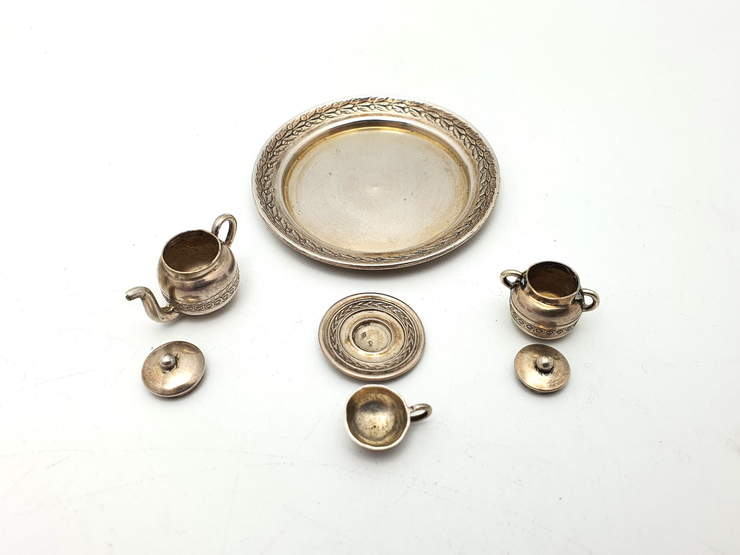 Nice Continental Silver Miniature Tea Set on Tray – circa 1920