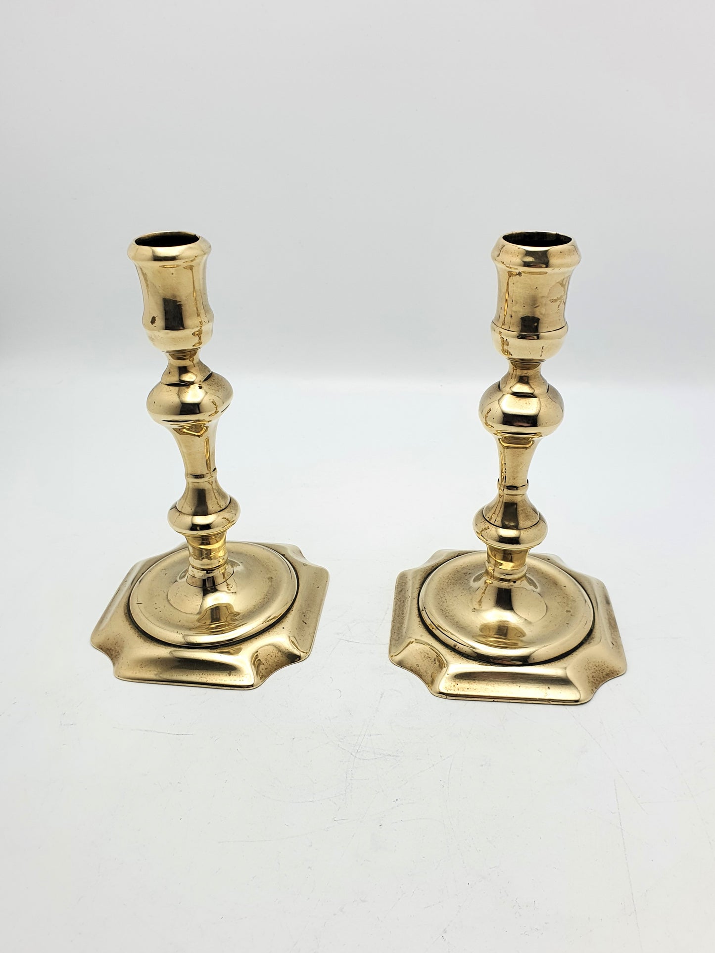 Good Pair of George II Brass Candlesticks – circa 1740