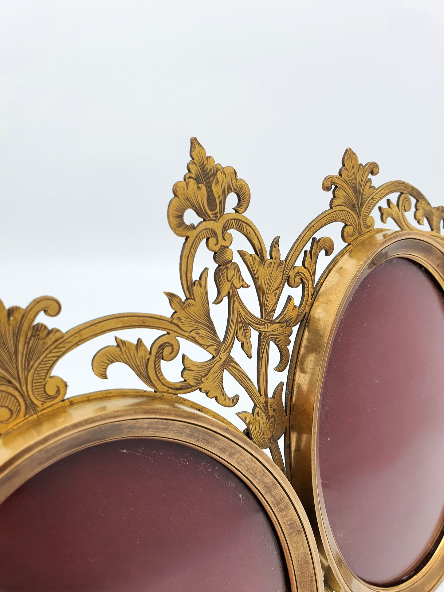 Splendid Victorian Gilded Brass Double Photo Frame - circa 1890