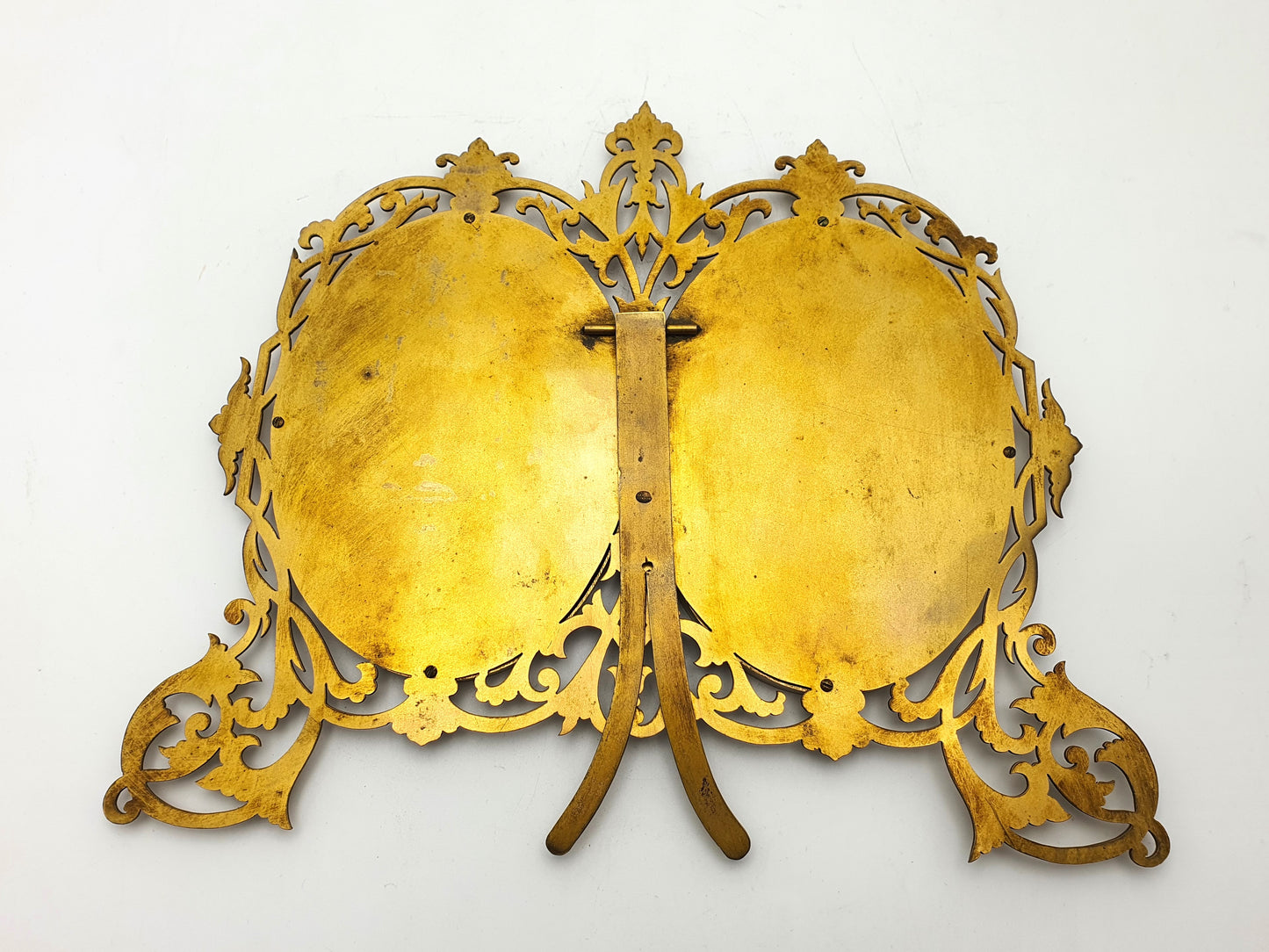 Splendid Victorian Gilded Brass Double Photo Frame - circa 1890