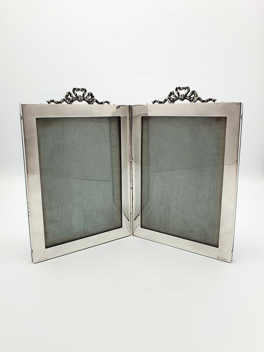 Gorgeous Antique Edwardian Silver Double Photo Frame - 1901