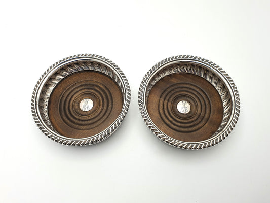 Lovely Pair of Antique Georgian Silver Coasters - 1812