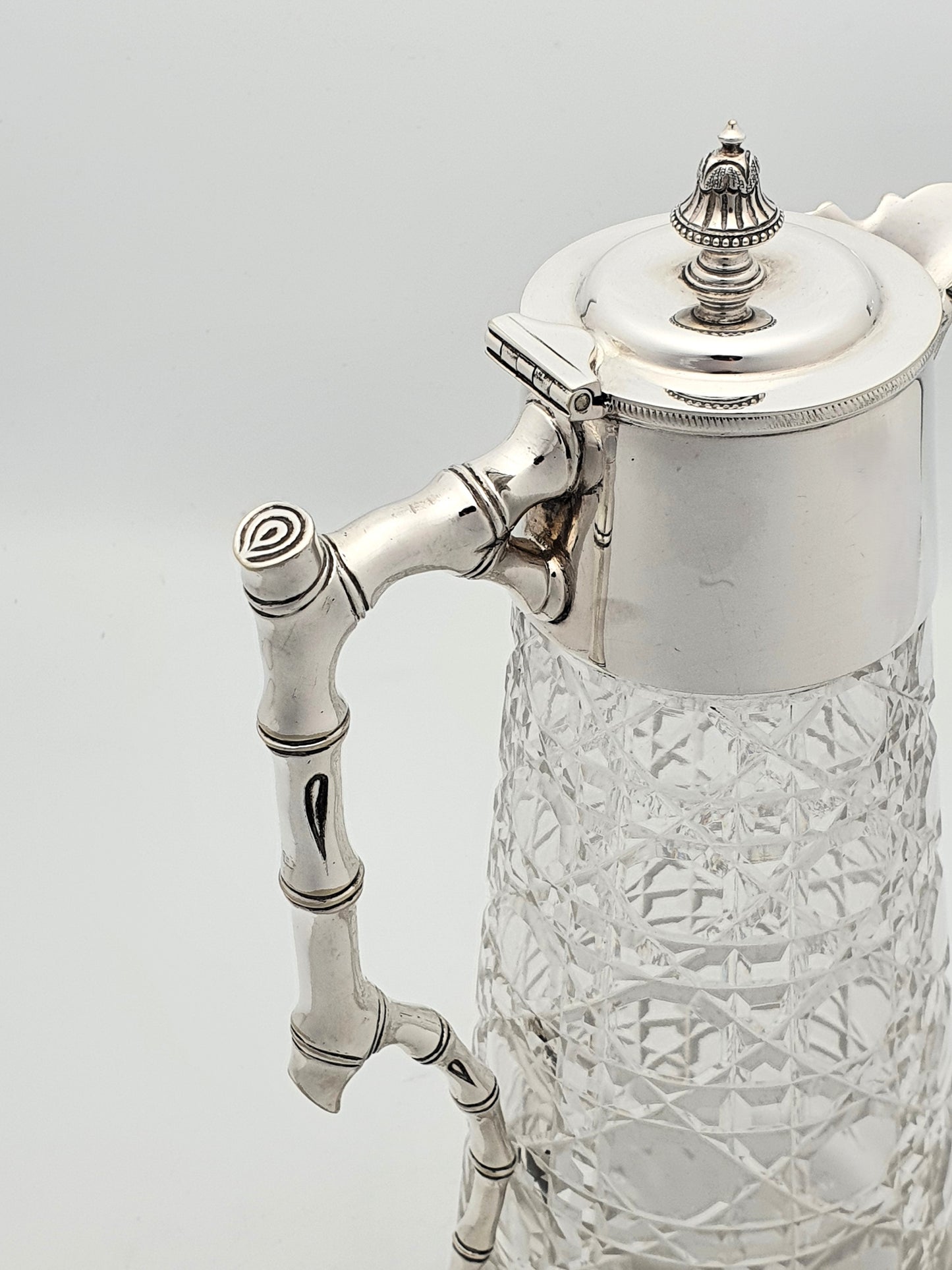 Nice Antique Edwardian Cut Glass and Silver-Plated Claret Jug - circa 1905