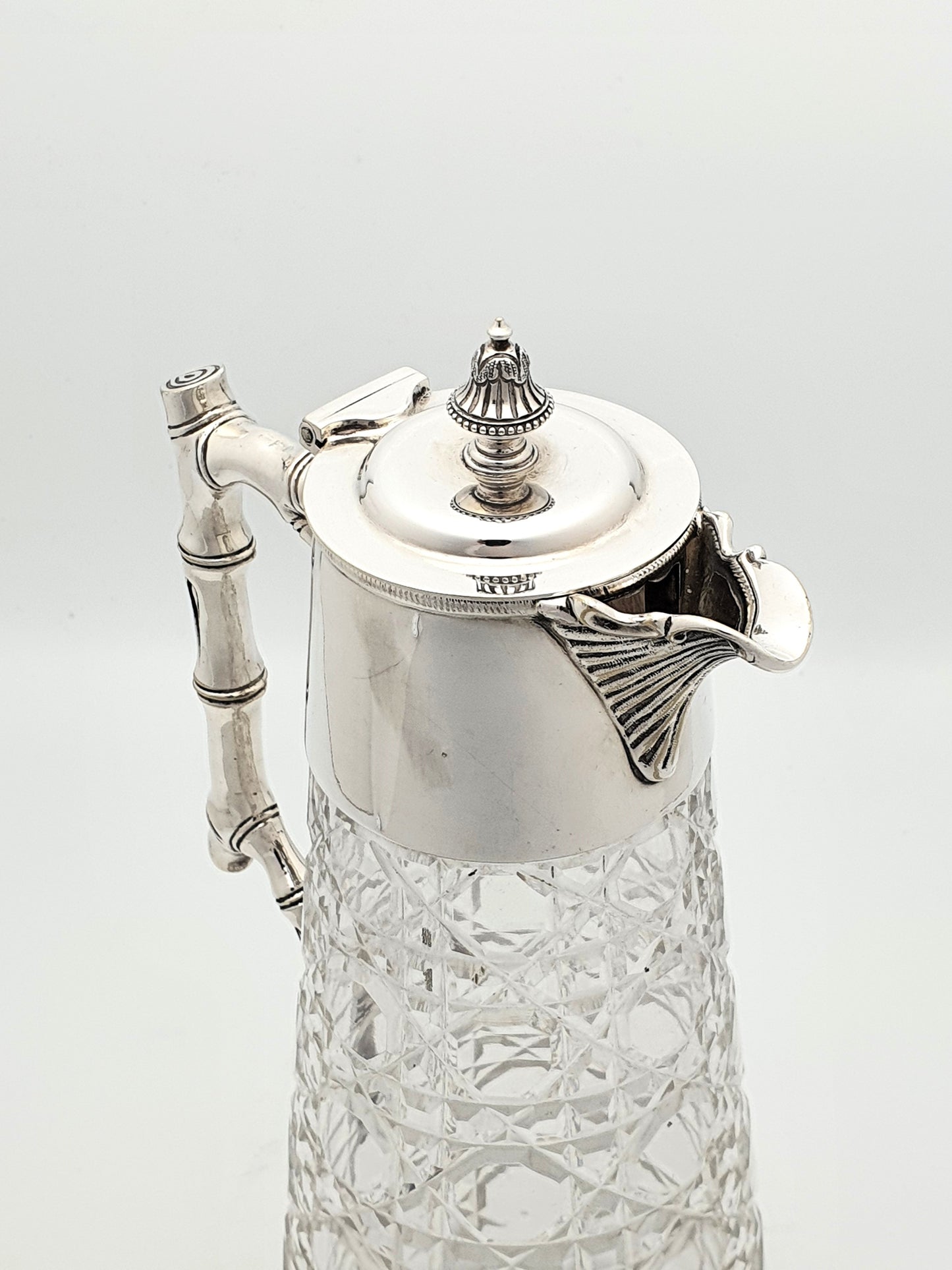 Nice Antique Edwardian Cut Glass and Silver-Plated Claret Jug - circa 1905