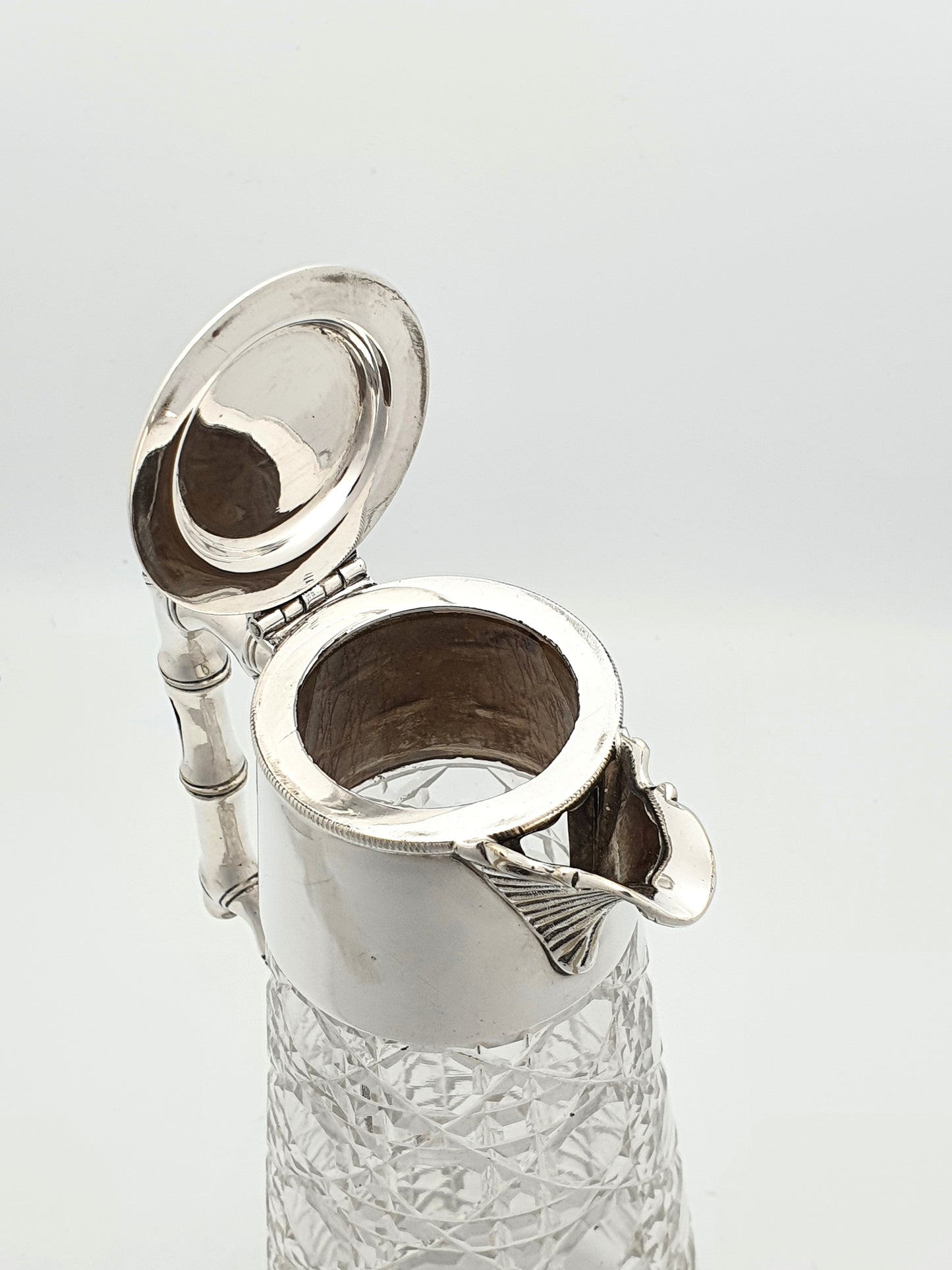 Nice Antique Edwardian Cut Glass and Silver-Plated Claret Jug - circa 1905