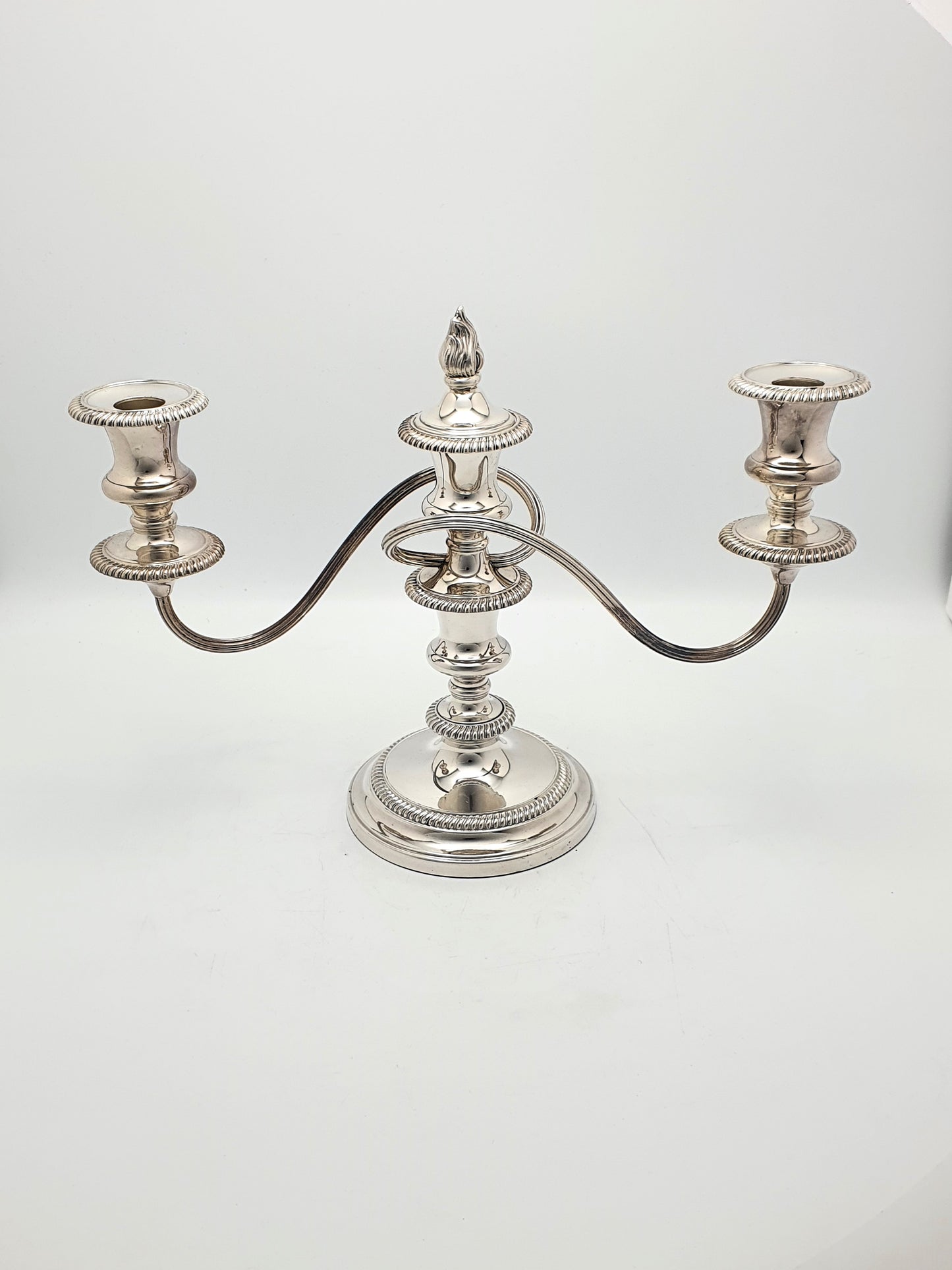 Lovely Pair of Antique Silver-Plated Low Candelabras – circa 1920