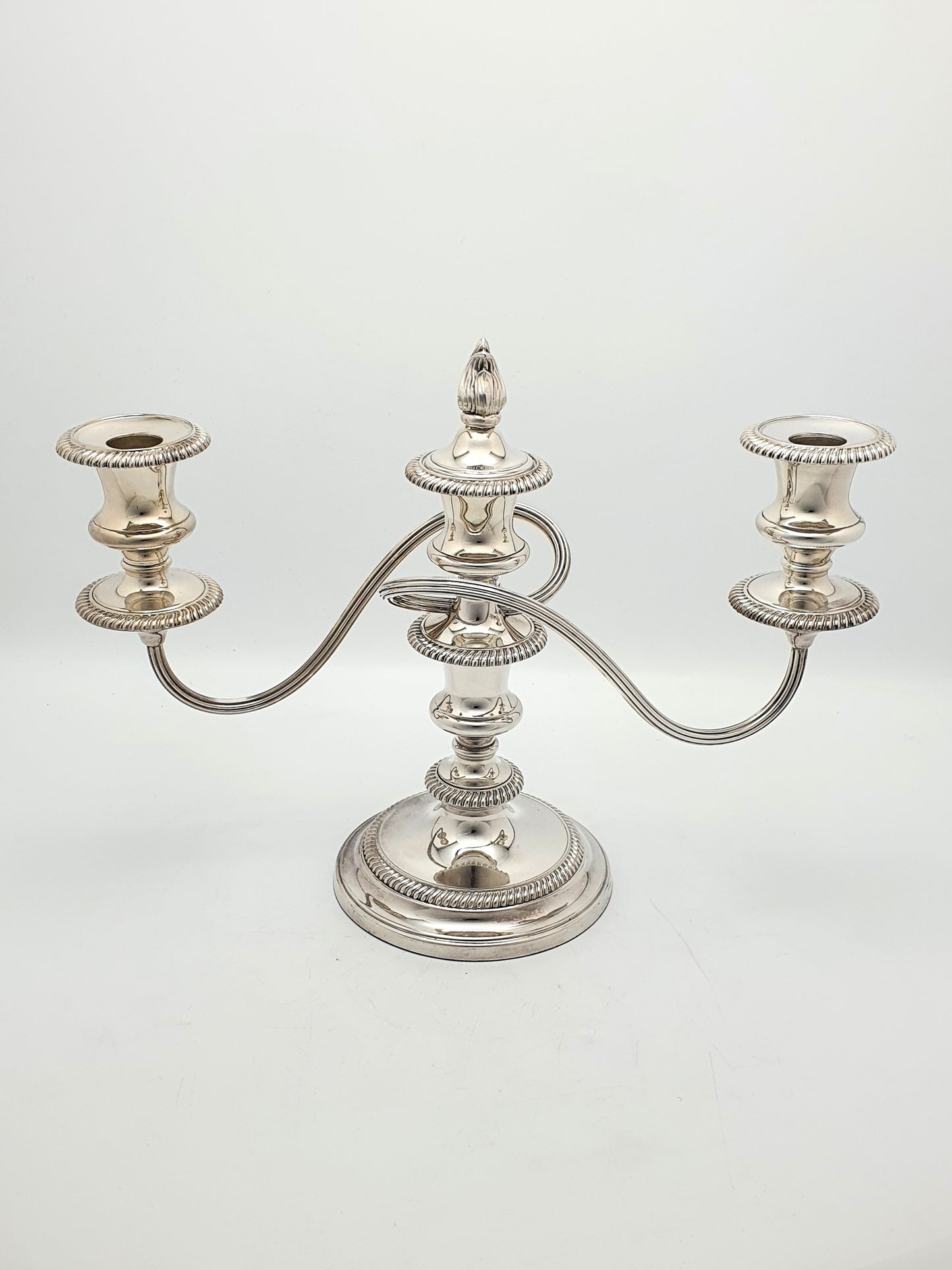 Lovely Pair of Antique Silver-Plated Low Candelabras – circa 1920