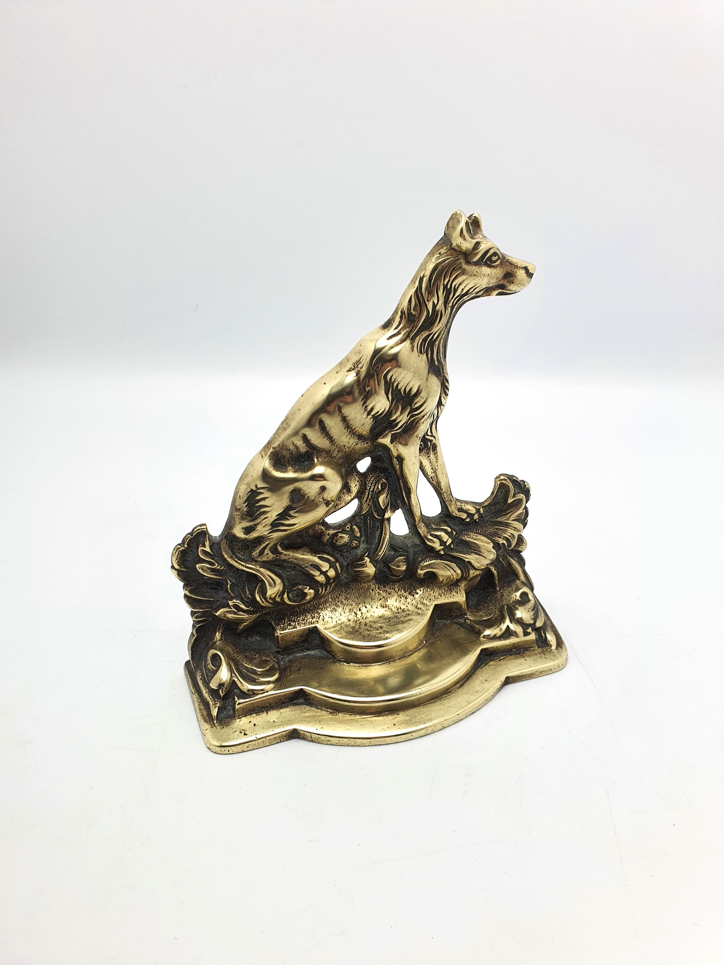 Nice Antique Small Brass Dog Doorstop – circa 1920