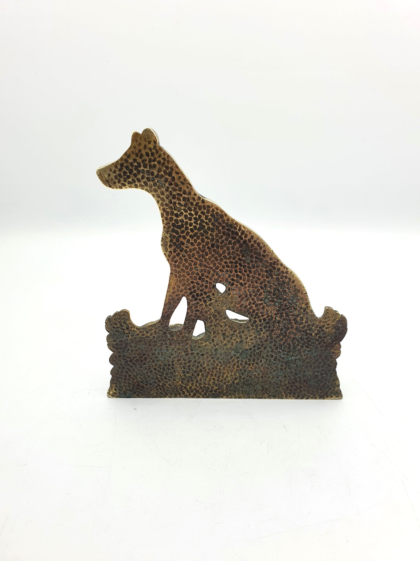 Nice Antique Small Brass Dog Doorstop – circa 1920