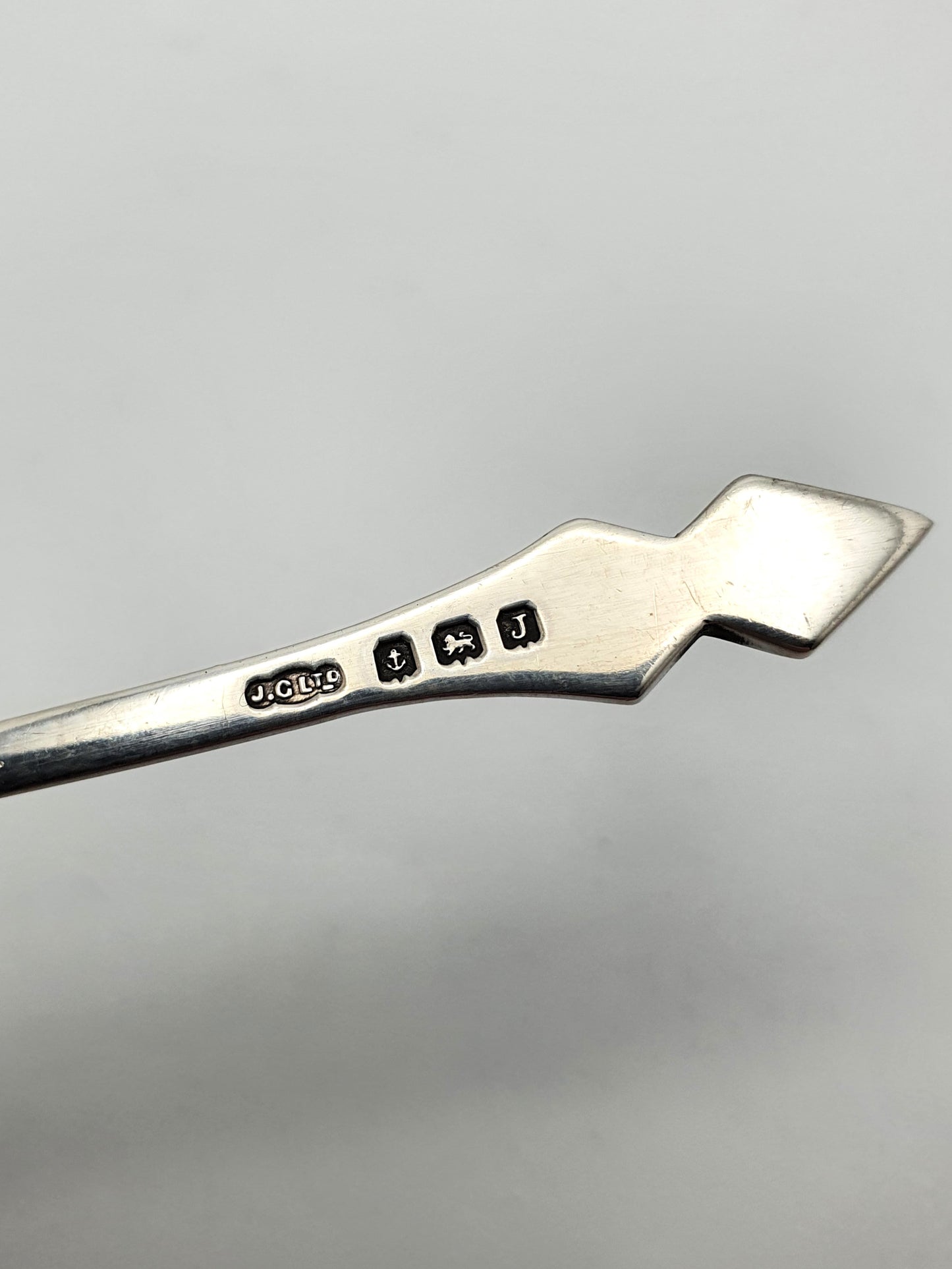 Lovely Set of 6 Art Deco Silver and Enamelled Teaspoons - 1933