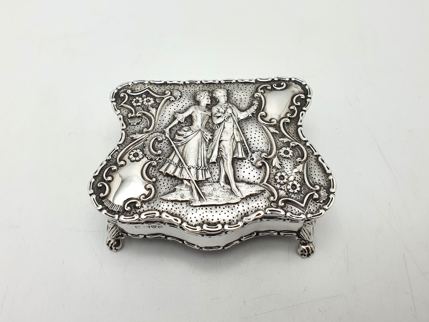 Gorgeous Antique Edwardian Silver Jewellery Box - 1910