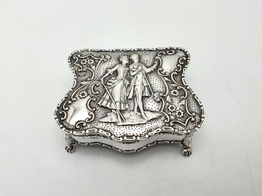 Gorgeous Antique Edwardian Silver Jewellery Box - 1910