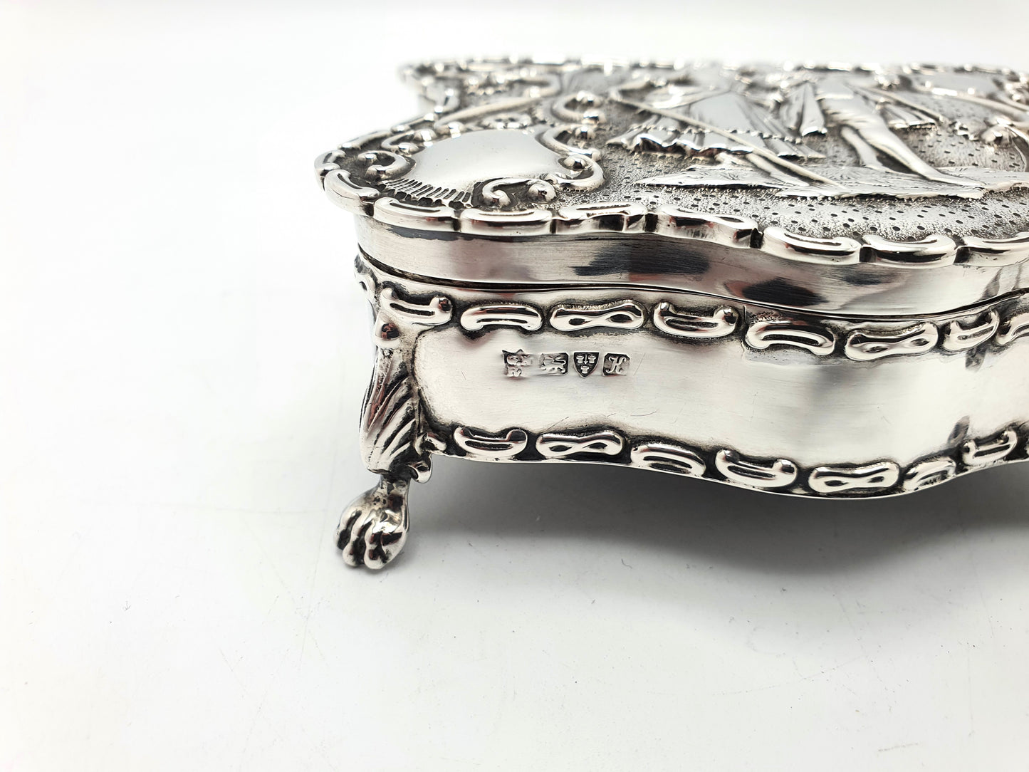 Gorgeous Antique Edwardian Silver Jewellery Box - 1910