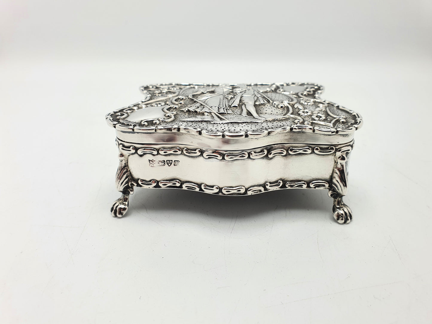 Gorgeous Antique Edwardian Silver Jewellery Box - 1910