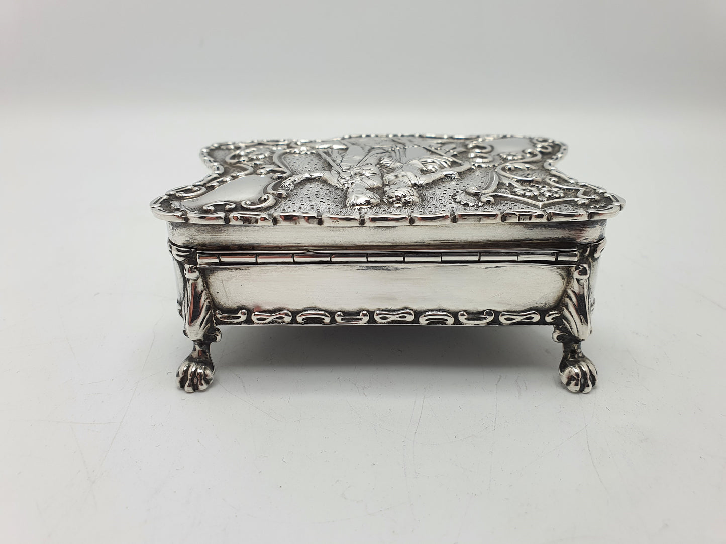Gorgeous Antique Edwardian Silver Jewellery Box - 1910