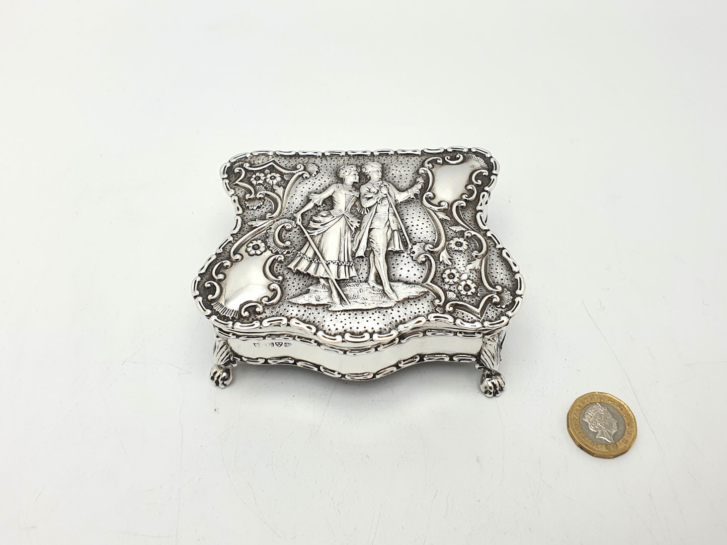Gorgeous Antique Edwardian Silver Jewellery Box - 1910