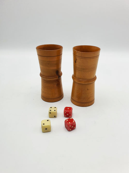 Nice Edwardian Boxwood Dice Shakers – circa 1905
