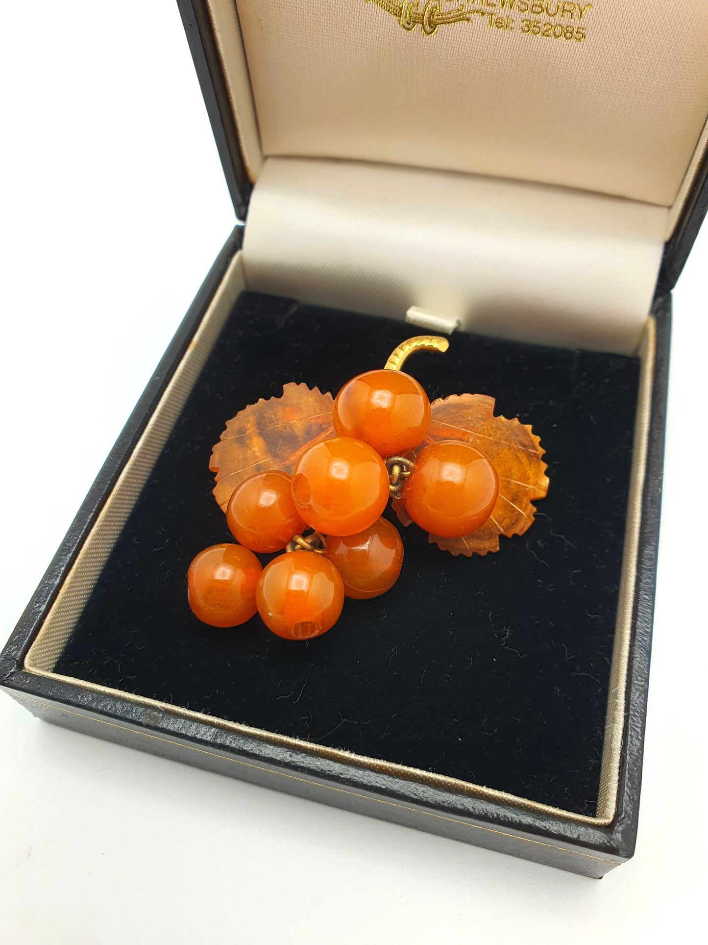 Vintage Grape Cluster Brooch with Lucite Beads – circa 1950