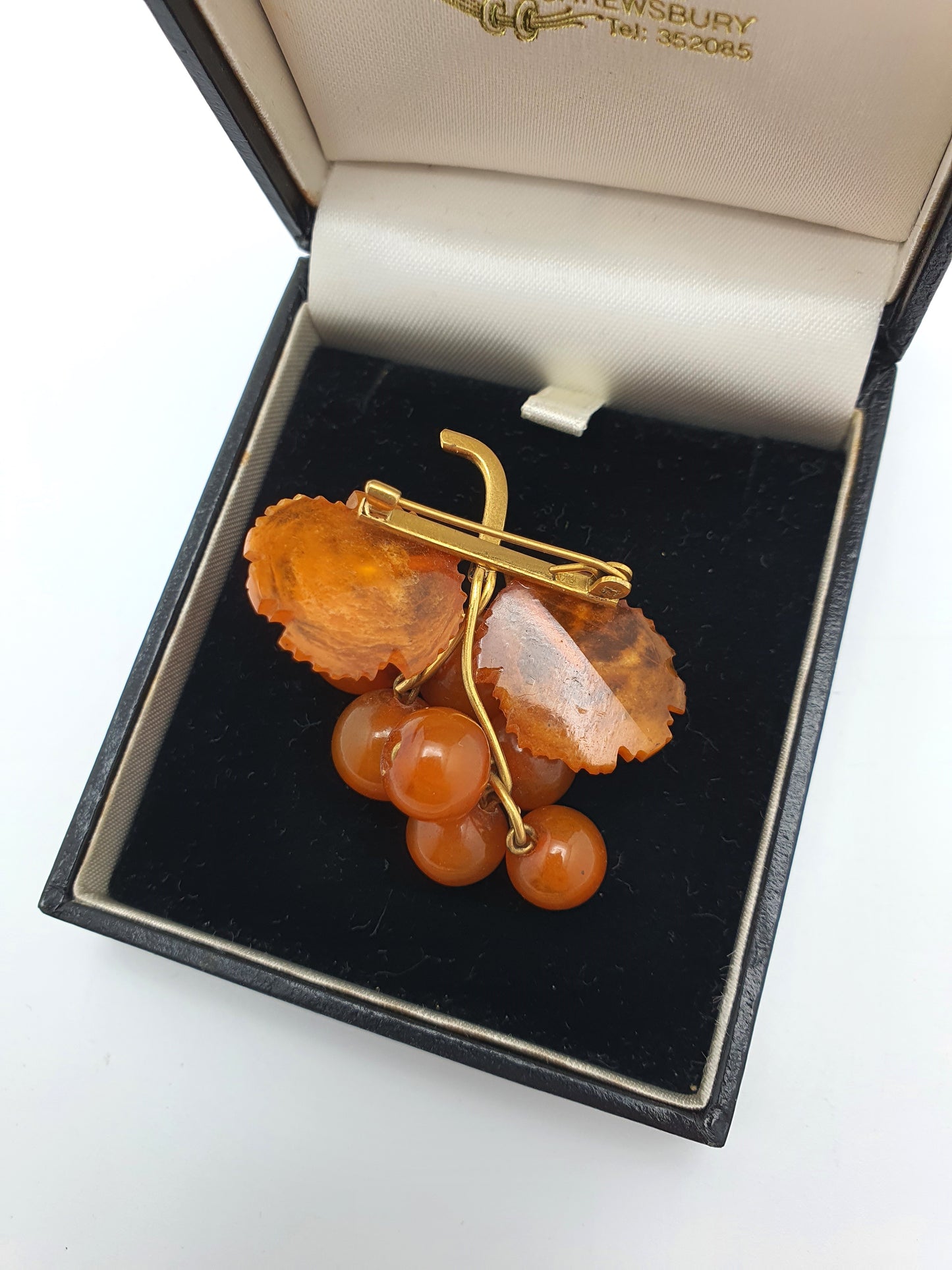 Vintage Grape Cluster Brooch with Lucite Beads – circa 1950