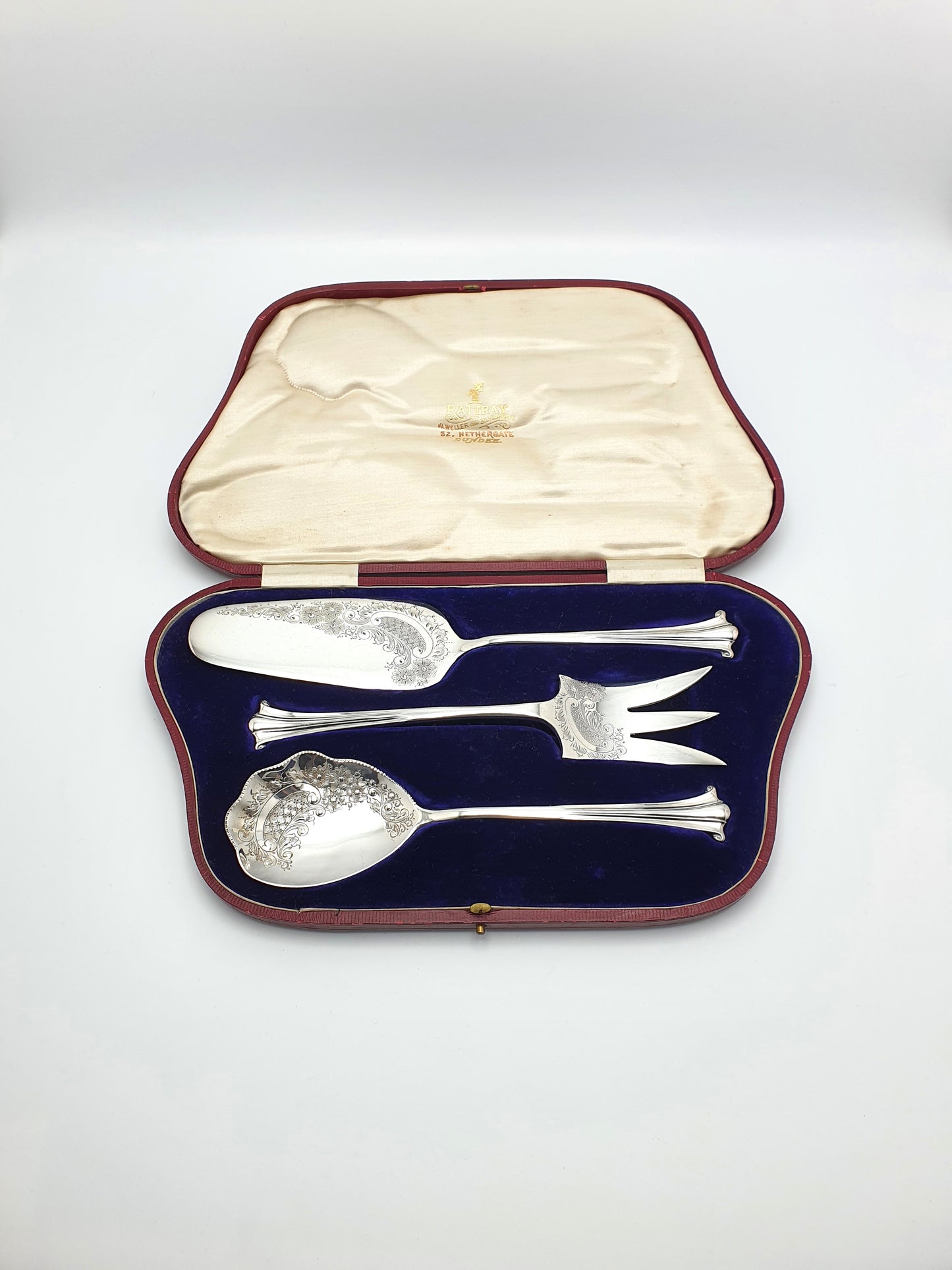 Gorgeous Antique Edwardian Silver-Plated Serving Set in Fitted Case – circa 1905