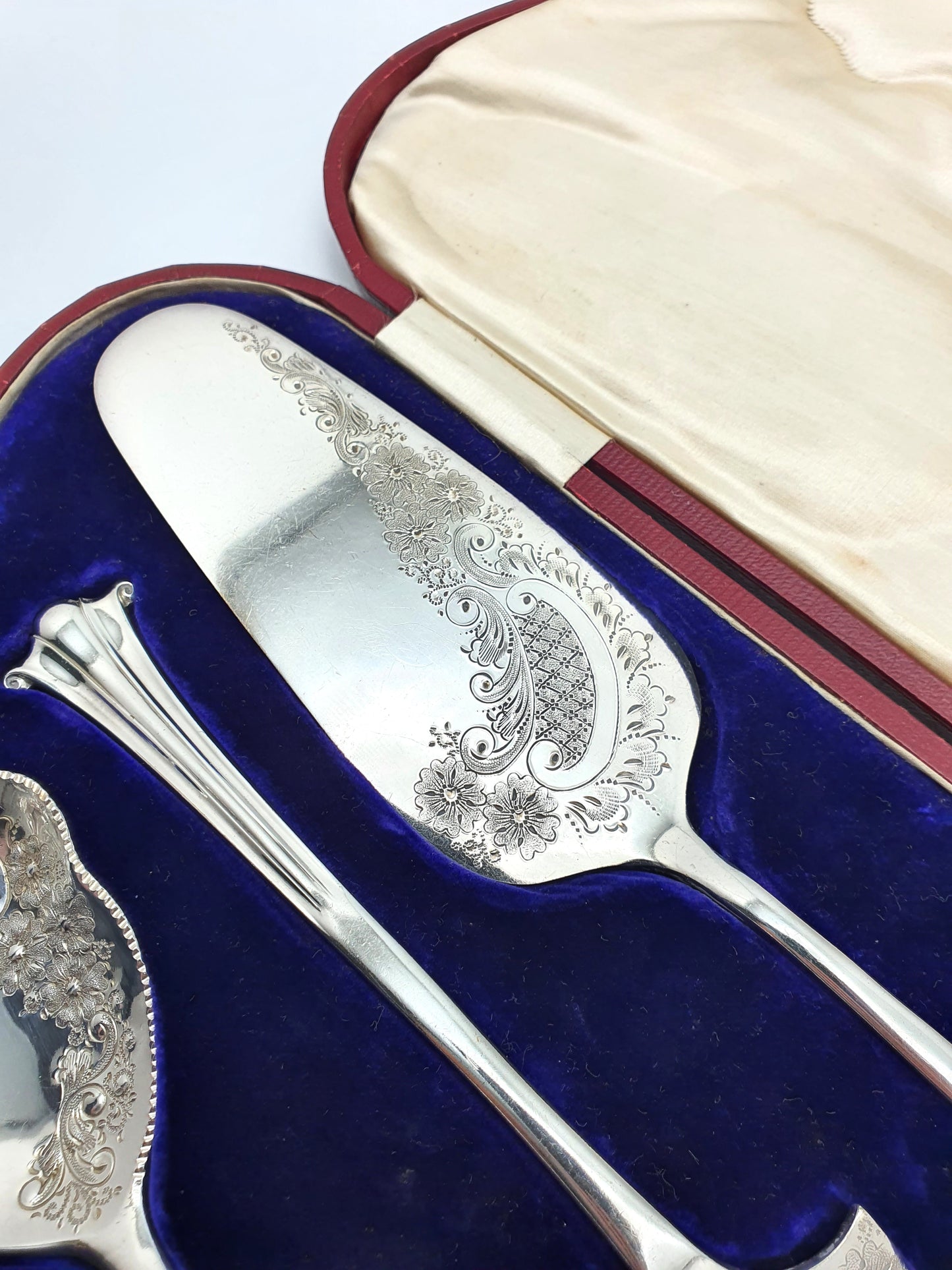 Gorgeous Antique Edwardian Silver-Plated Serving Set in Fitted Case – circa 1905
