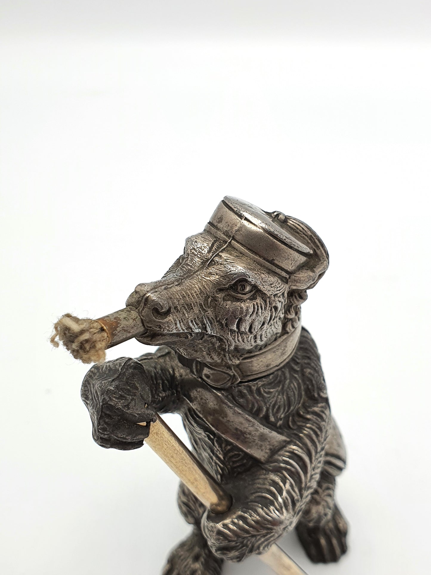Unusual Antique Edwardian Figural Bear Table Lighter - 1905