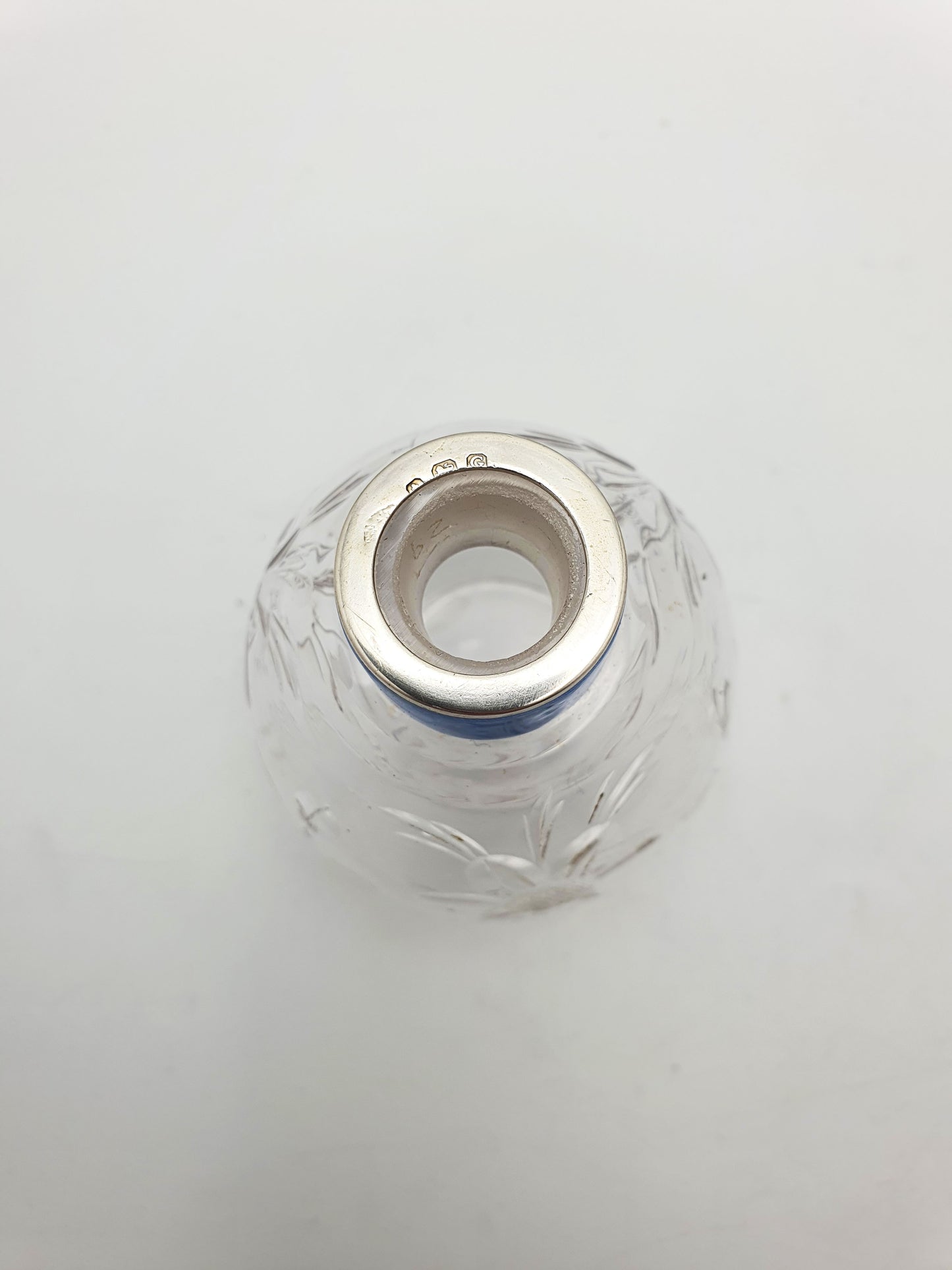 Rare Art Deco Silver and Guilloche Enamel Scent Bottle - 1930