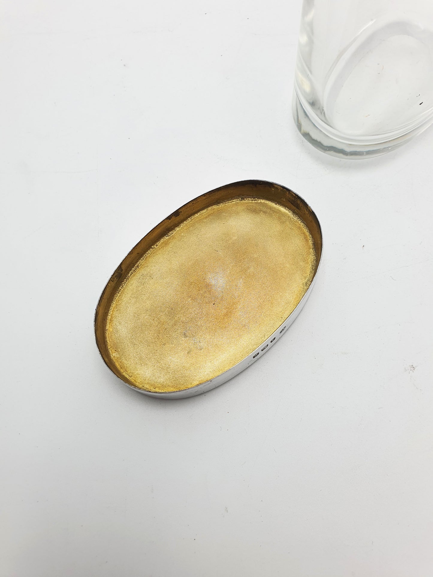 Wonderful Art Deco Silver and Guilloche Enamel Glass Vanity Jar - 1932