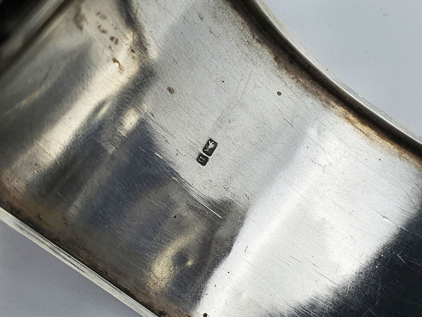 Nice Victorian Engraved Sterling Silver Bangle Bracelet - 1882