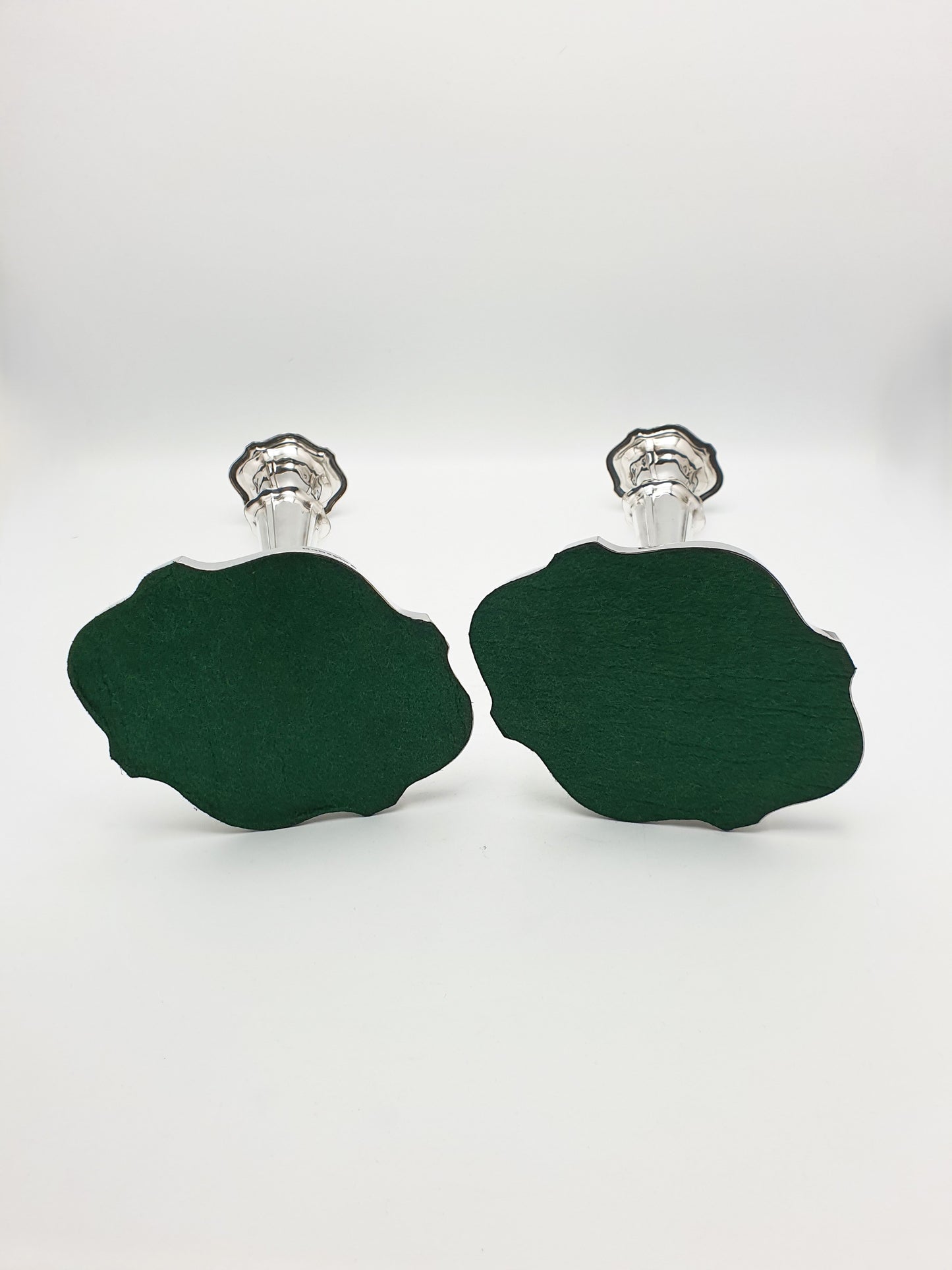 Lovely Pair of Georgian Revival Style Antique Silver-Plated Candlesticks – circa 1905