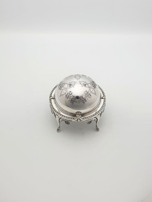 Nice Vintage Domed Caviar/Butter Dish with Glass Insert – circa 1960